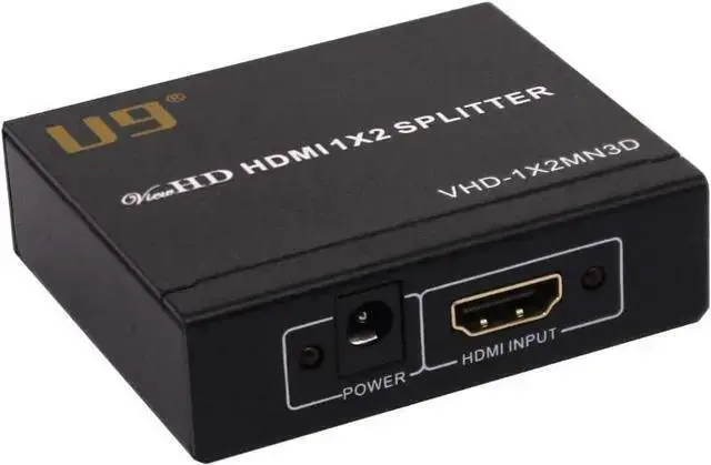 Alt view image 4 of 4 - WISDUM 2 Port 1x2 Powered HDMI 1 in 2 Out Mini Splitter for 1080P & 3D | Model: VHD-1X2MN3D