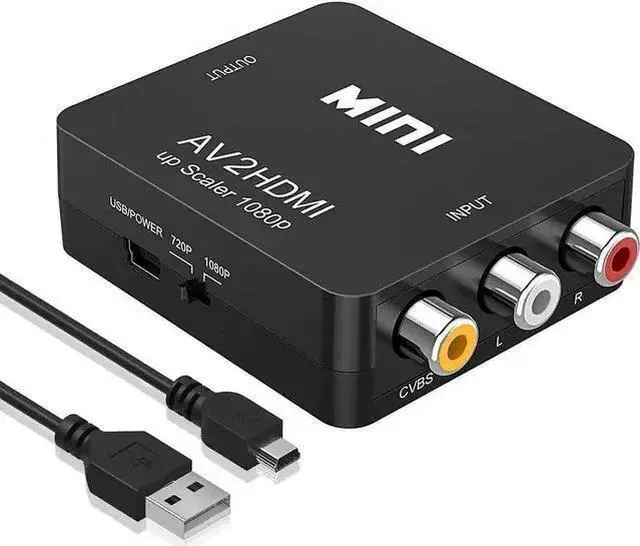 Main image of WISDUM RCA to HDMI AV to HDMI Converter 1080P 4k Video Audio TV 3 RCA CVBS HDMI with USB Charging Cable