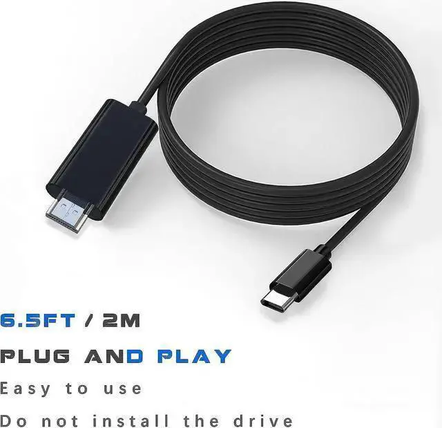 Alt view image 2 of 6 - WISDUM USB C to HDMI Cable 6ft 4K for Monitor HDMI to USB C Adapter for MAC USBC to HDMI Converter vga for pro USB C to HDMI Adapter for air USB Type C to HDMI Cord for Chromebook TV
