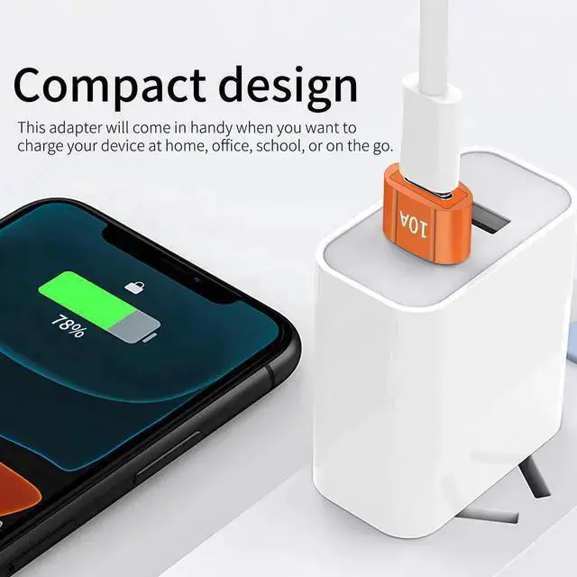 Alt view image 3 of 7 - WISDUM USB C Female to USB Male Adapter 4 Pack 10A Type C to USB Adapter Support PD Fast Charge Data Transfer Compatible Laptop Computer Silver