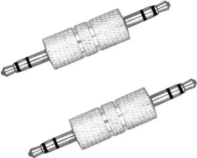 Main image of WISDUM 3.5 mm Male to Male Audio Connector 1/8 inch Audio Adapter Metal 3.5mm Jack to 3.5mm Jack Adapter. (2)