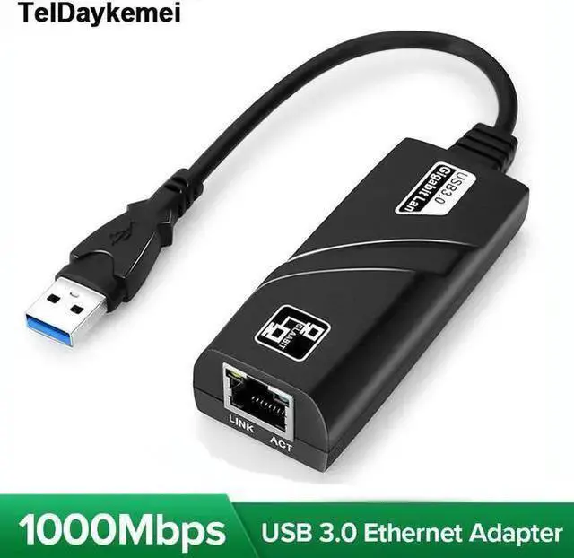 Main image of WISDUM Wired USB 3.0 To Gigabit Ethernet RJ45 LAN (10/100/1000) Mbps Network Adapter Ethernet Network Card For PC