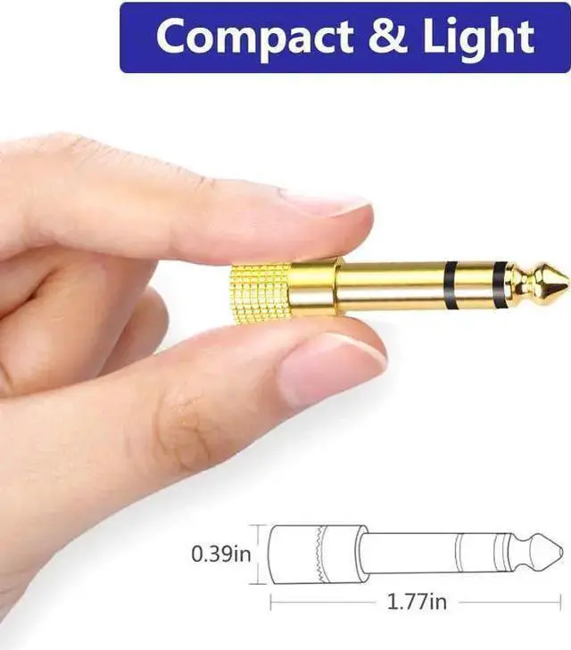 Alt view image 6 of 7 - WISDUM 6.35mm (1/4 inch) Male to 3.5mm (1/8 inch) Female Stereo Audio Jack Adapter for Aux Cable Guitar Amplifier Headphone 2 Pack