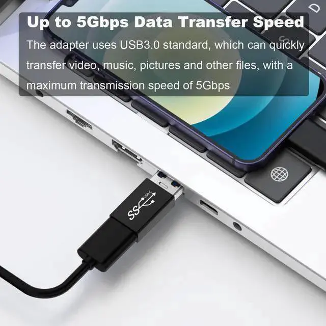 Alt view image 4 of 7 - WISDUM USB C Adapter (8 Pack) USB C Male to USB Female Converter USB 3.0 Male to Type C Female Extender Connector