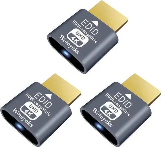 Main image of WISDUM 3 Pack HDMI Dummy Plug 4K HDR Virtual Monitor EDID Emulator Headless Display Adapter Supports up to 4k@60Hz 1080@120Hz