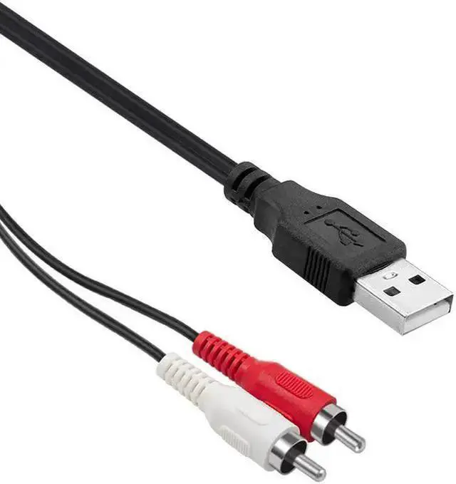 Alt view image 4 of 6 - WISDUM RCA to USB Cable USB to RCA Cable USB 2.0 Male to 2 RCA Male Video AV A/V Converter Camcorder Audio Capture Card Splitter Adapter Cable for TV/Mac/PC (5 Ft/1.5m)