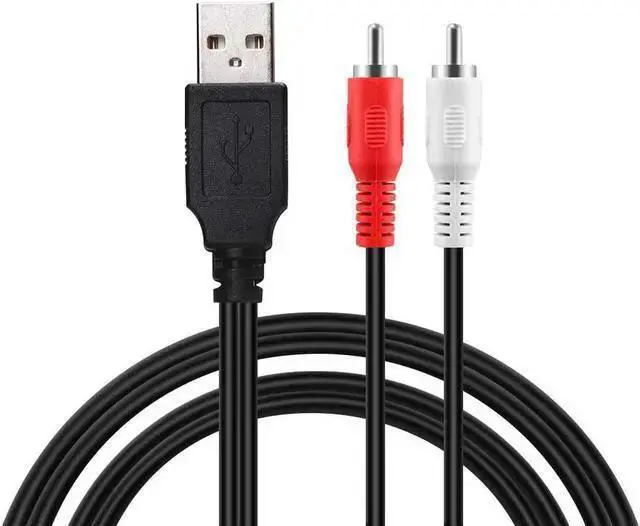 Main image of WISDUM RCA to USB Cable USB to RCA Cable USB 2.0 Male to 2 RCA Male Video AV A/V Converter Camcorder Audio Capture Card Splitter Adapter Cable for TV/Mac/PC (5 Ft/1.5m)