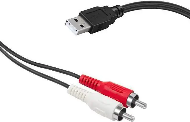 Alt view image 5 of 6 - WISDUM RCA to USB Cable USB to RCA Cable USB 2.0 Male to 2 RCA Male Video AV A/V Converter Camcorder Audio Capture Card Splitter Adapter Cable for TV/Mac/PC (5 Ft/1.5m)