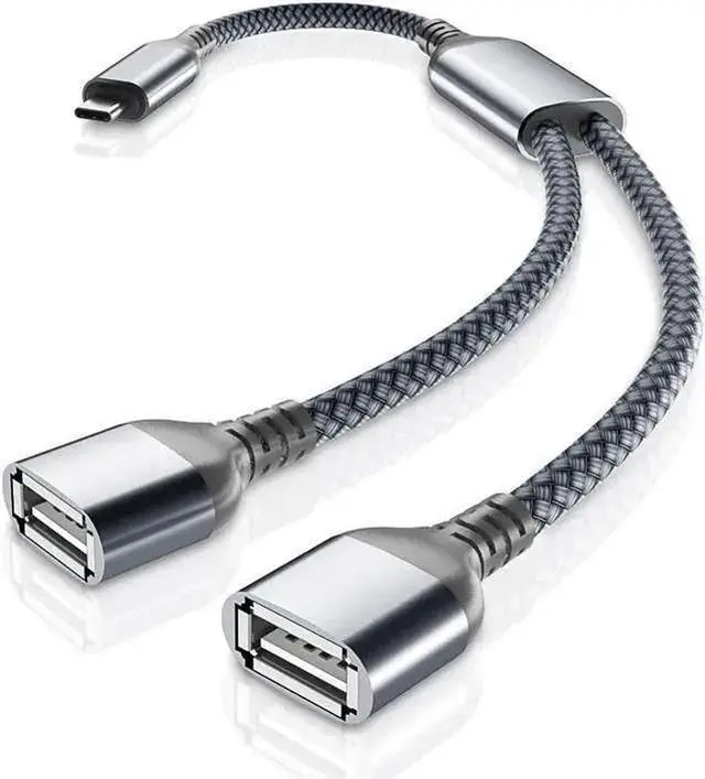 Main image of WISDUM USB C Male to Dual USB Female Cable Splitter 1FT Thunderbolt 3 to Double Type A 2.0 OTG Adapter Cord Converter Multiple Hub for Pro Air 4 5 Mini 6 Surface GO S23