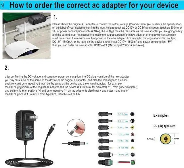Alt view image 2 of 7 - WISDUM Universal AC Adapter 5V 3A Power Supply DC5V Charger AC110V to DC5V 3000mA Power Driver 8 DC Plug Tips 5 Volt Converter Inverter Transformer ac dc Adapter(DC5V, 3A)