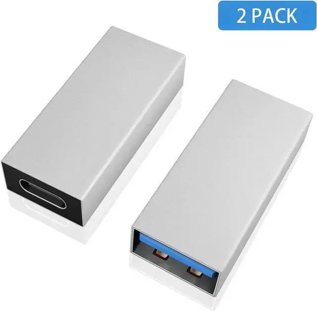 Alt view image 2 of 5 - WISDUM USB C Female to USB A Female Adapter USB C Female to USB 3.0 Female Adapte Double-Side Transmission USB C to USB 3.0 Adapter Connector Compatible with Pro etc 2 Pack (Silver)