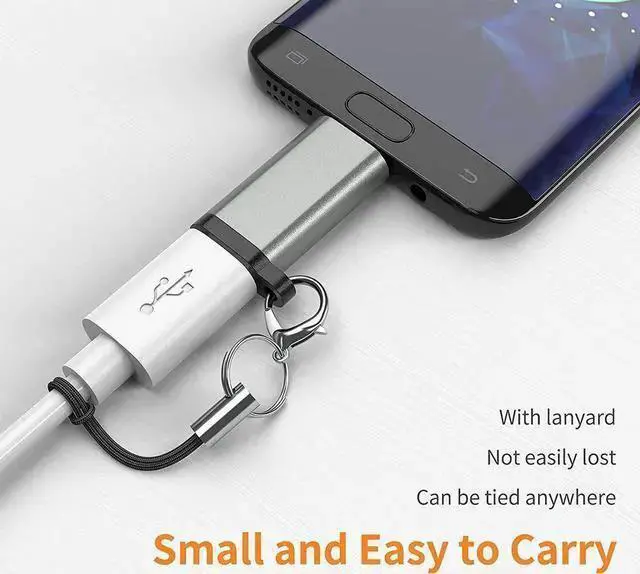 Alt view image 5 of 7 - WISDUM USB-C to Micro USB Adapter 3-Pack USB Type C Female to Micro USB Male Converter USB C to Micro B 2.0 Charge & Data Sync Compatible with Galaxy S7 S6 J7 Note 5 Kindle Ps4 and More -Grey