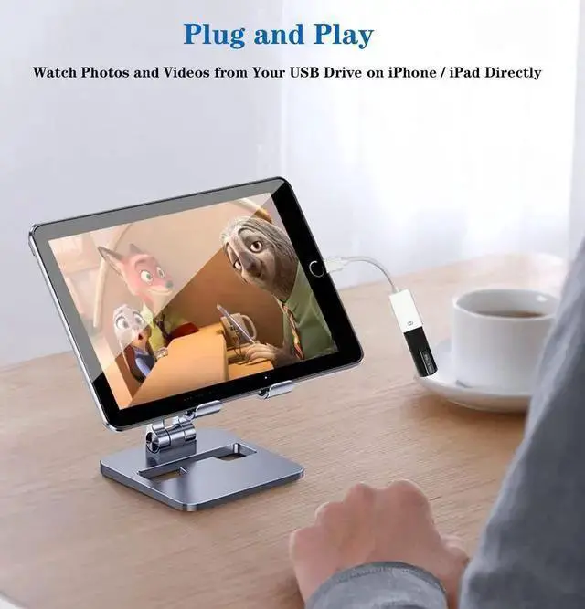 Alt view image 4 of 7 - WISDUM Lightning to USB Adapter MFi Certified USB 3.0 OTG Cable for 14/13/12/11/XS/XR/X/SE/8/7/ to USB Flash Drive Camera Keyboard Mouse Hubs MIDI Plug and Play (USB)