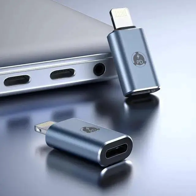 Alt view image 6 of 6 - WISDUM USB C to Lightning Adapter 2 Pack Type C Female to Lightning Male Adapter Fits 14/13/12/11/X/XR/XS/SE/8/7/6//iPod/AirPods Support 27W PD Fast Charging and Data Transfer