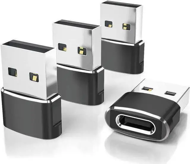 Main image of WISDUM USB to USB C Adapter 4 Pack Type C Female to A Male Charger Converter for Watch Ultra iWatch 8 7 14 13 12 11 Pro Plus Max Airpods 9 10 Air 5 Mini 6 Galaxy S23 S22 S21