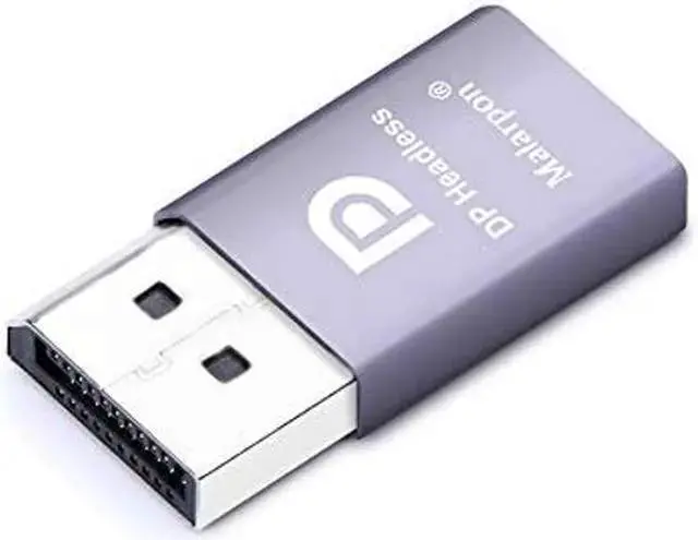 Alt view image 3 of 3 - WISDUM Malarpon DispalyPort Headless Ghost Display Emulator with Blue Light for PC 4K DP Dummy Plug (fit Headless 1080@60Hz-3840x2160@17Hz) 8P