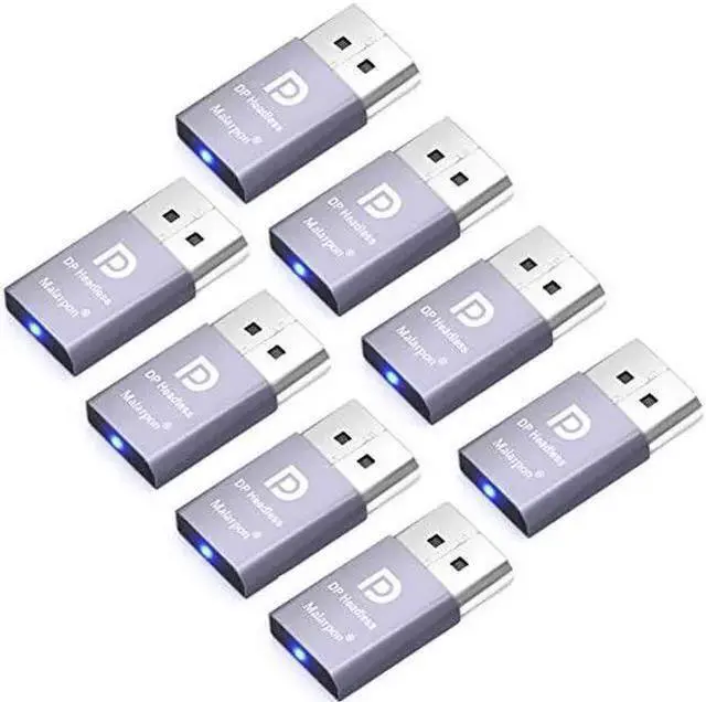 Main image of WISDUM Malarpon DispalyPort Headless Ghost Display Emulator with Blue Light for PC 4K DP Dummy Plug (fit Headless 1080@60Hz-3840x2160@17Hz) 8P