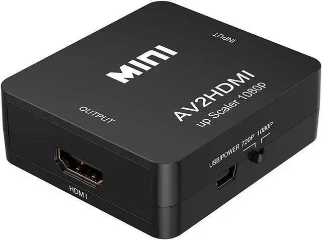 Alt view image 6 of 6 - WISDUM RCA to HDMI, 1080P Mini RCA Composite CVBS AV to HDMI Video Audio Converter Adapter Supporting PAL/NTSC with USB Charge Cable for PC Laptop PS4 PS3 TV STB VHS VCR Camera DVD