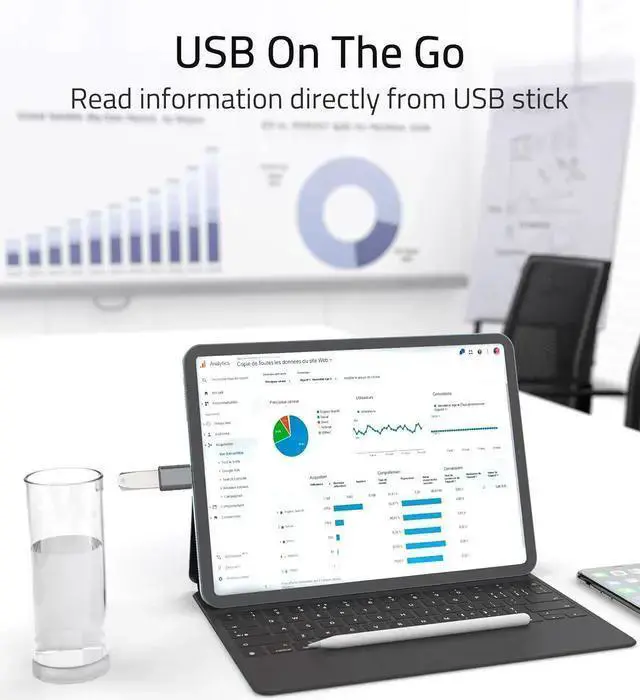 Alt view image 7 of 7 - WISDUM USB C to USB Adapter Pack of 2 USB C Male to USB 3.0 Female Adapter Compatible with Pro Air 2024 Surface Notebook XPS and More Type C Devices Space Grey