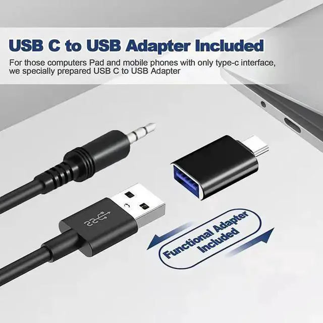 Alt view image 4 of 5 - WISDUM VOTNTUT Computer Speakers,Wired USB Desktop Speaker,Stereo USB Powered Mini Sound Bar Speaker for PC Tablets Desktop Laptop MP3 Mac Air/Pro((USB-C to USB Adapter Included)