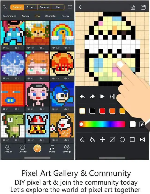 Alt view image 7 of 7 - WISDUM Divoom Ditoo Retro Pixel Art Game Bluetooth Speaker with 16X16 LED App Controlled Front Screen (Pink)