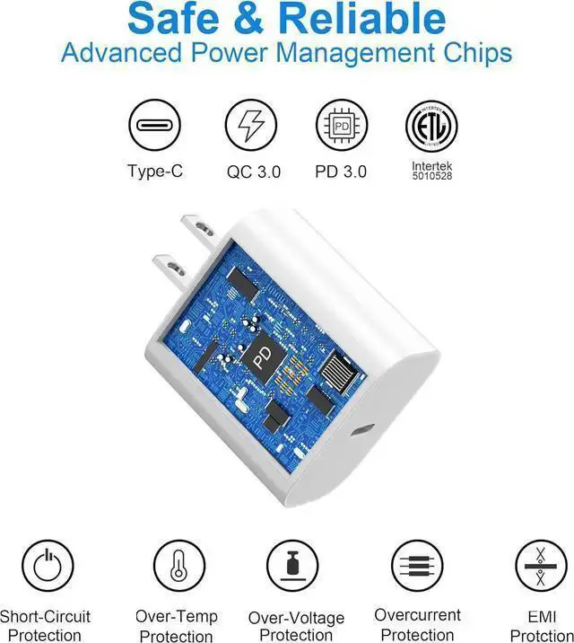 Alt view image 2 of 7 - WISDUM USBC Charger Block for 16 Charging Plug,MFI Certified Fast USB C Wall Cube 2Pack Power Adapter for 15/16 Pro/Plus/Pro Max/14/13/12/11,for Air/Mini USB-C Charge Brick Box