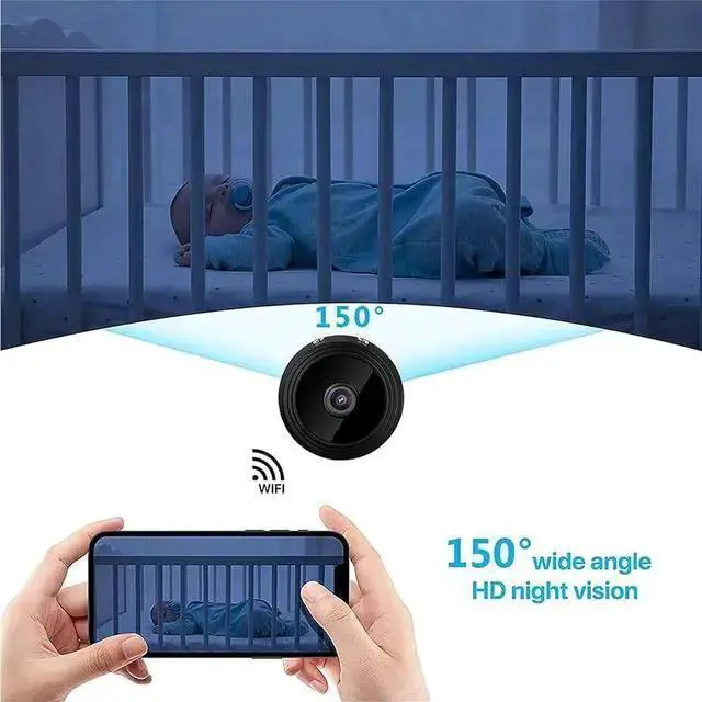 Alt view image 2 of 7 - WISDUM Magnetic Mini Security Camera Outdoor, Mini Security Cameras for Home Security, Mini 1080p HD Wireless Magnetic Security Camera, Nanny Cams Wireless with Cell Phone App and Sound(3, Black)