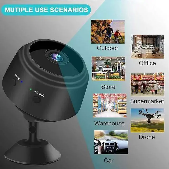 Alt view image 3 of 7 - WISDUM Magnetic Mini Security Camera Outdoor, Mini Security Cameras for Home Security, Mini 1080p HD Wireless Magnetic Security Camera, Nanny Cams Wireless with Cell Phone App and Sound(3, Black)