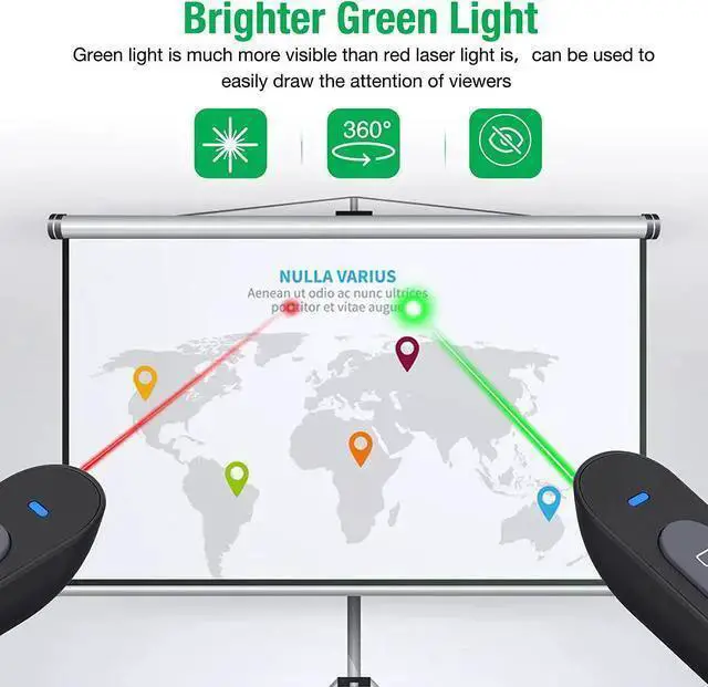 Alt view image 2 of 7 - WISDUM Rechargeable Presentation Clicker with Green Light,PPT Powerpoint Remote Clicker for Presentations,Wireless Presenter Slide Changer Advancer Pointer with Volume Control for Laptop Computer