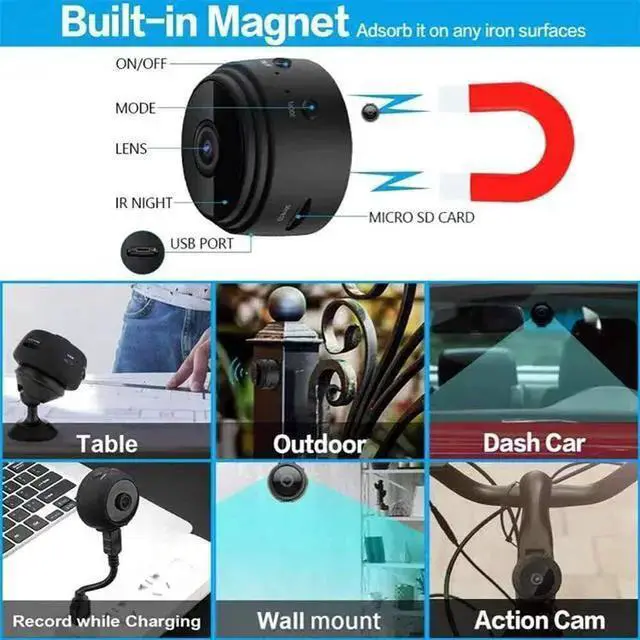 Alt view image 5 of 7 - WISDUM Mini Wireless Hidden Spy Camera Wifi IP Home Security DVR Night Vision HD 1080P