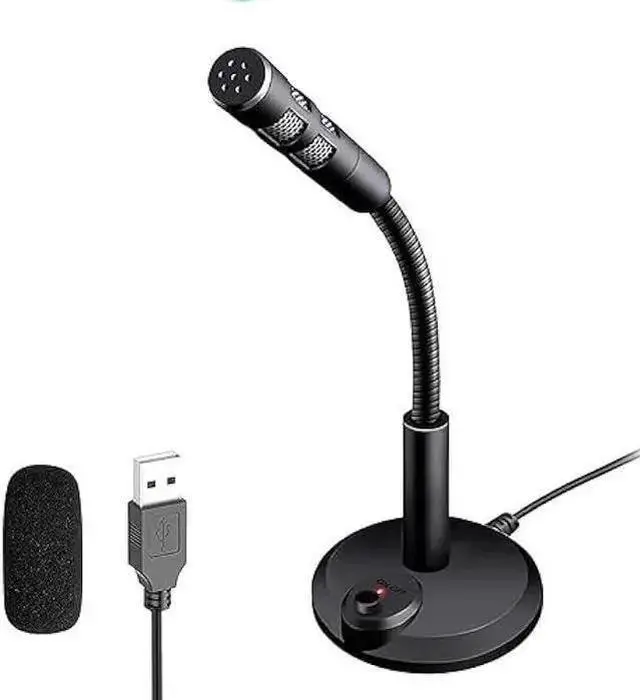 Main image of WISDUM USB Computer Microphone,Plug and Play Desktop PC Laptop Microphone with Mute Button and LED Indicator for Streaming,Podcasting,Recording,Gaming,Skype,YouTube Mic for Mac or Window Black.
