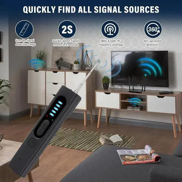 Alt view image 2 of 6 - WISDUM Hidden Camera Detectors, Camera Detector, 3-in-1 Hidden Camera Detector, Safeguard Your Travel, Protect Your Privacy in All aspects (Black)