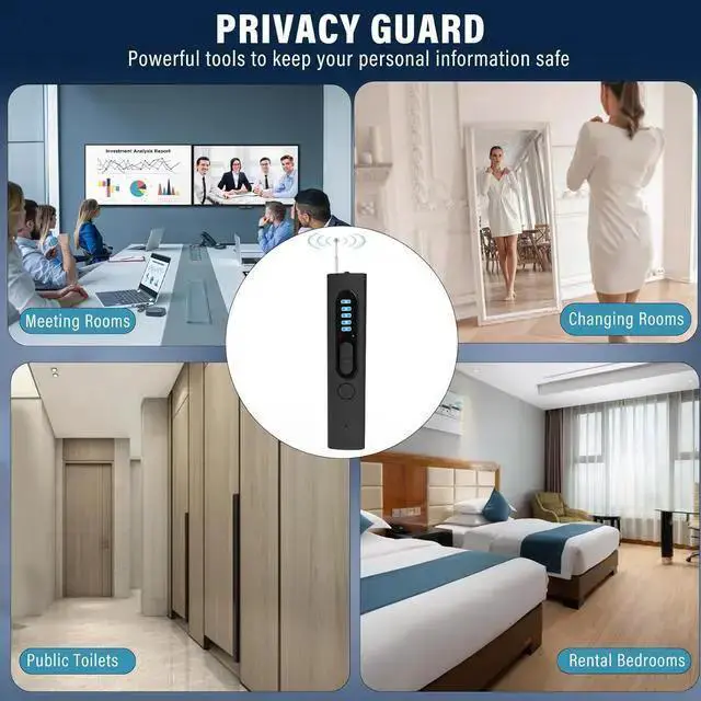 Alt view image 5 of 6 - WISDUM Hidden Camera Detectors, Camera Detector, 3-in-1 Hidden Camera Detector, Safeguard Your Travel, Protect Your Privacy in All aspects (Black)
