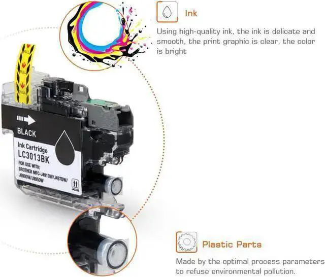 Alt view image 4 of 6 - WISDUM 4PK LC3013 LC-3011 Ink Cartridge Compatible For Brother MFC-J497DW MFC-J690DW MFC-J895DW MFC-J491DW
