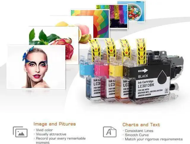 Alt view image 6 of 6 - WISDUM 4PK LC3013 LC-3011 Ink Cartridge Compatible For Brother MFC-J497DW MFC-J690DW MFC-J895DW MFC-J491DW