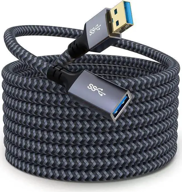 Main image of WISDUM USB 3.0 Extension Cable 20 FT Long Nylon Braided USB Male to Female Cable Heavy Duty USB Extender