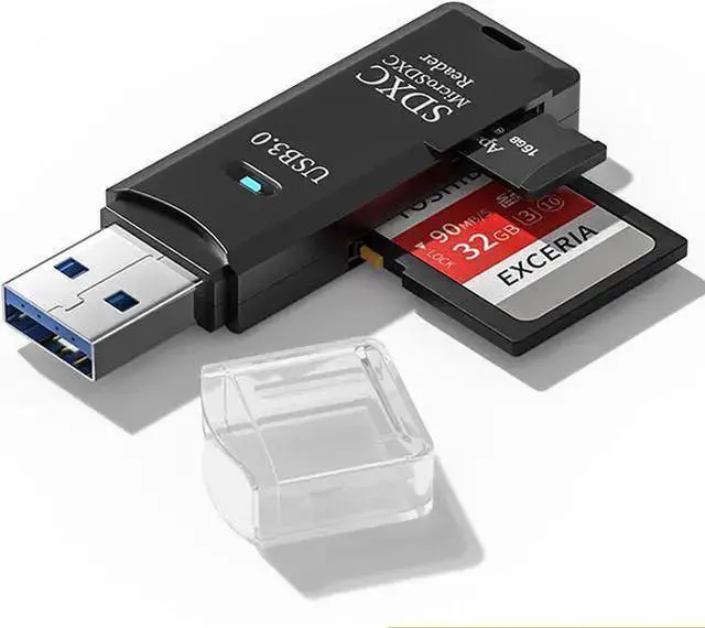 Main image of WISDUM USB 3.0 Micro SD Card Reader, 5Gbps 2-in-1 SD Card Reader to USB Adapter, Wansurs Memory Card Reader for SDXC, SDHC, MMC, RS-MMC, Micro SDXC, Micro SD, Micro SDHC and UHS-I Cards