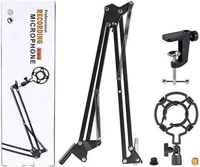 Alt view image 7 of 7 - WISDUM Upgraded Adjustable Microphone Suspension Boom Scissor Arm Stand with Shock Mount Mic Clip Holder 38 to 58 Screw Adapter for Blue Yeti Snowball Other Microphones