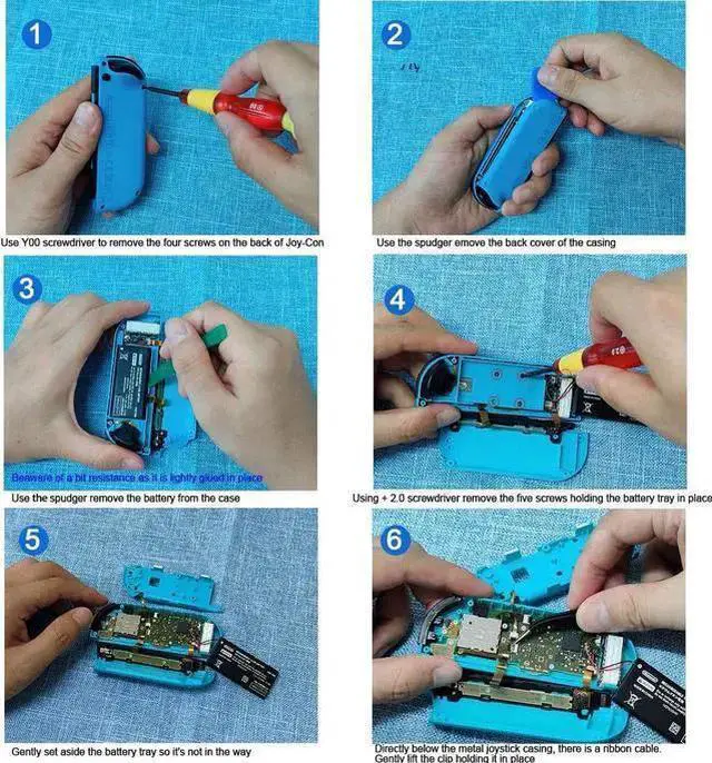 Alt view image 5 of 7 - WISDUM 2-Pack Replacement Joystick Analog Thumb Stick Repair Kit for Switch/Switch OLED Model/Switch Lite Joy-Con Controller - Drift Fix Tools Y1.5 / +1.5 Screwdriver/Pry Tools