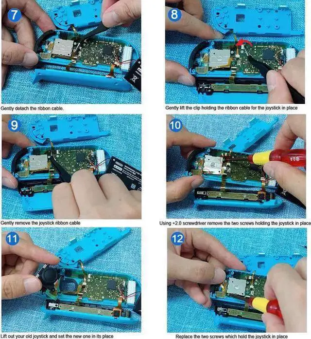 Alt view image 6 of 7 - WISDUM 2-Pack Replacement Joystick Analog Thumb Stick Repair Kit for Switch/Switch OLED Model/Switch Lite Joy-Con Controller - Drift Fix Tools Y1.5 / +1.5 Screwdriver/Pry Tools