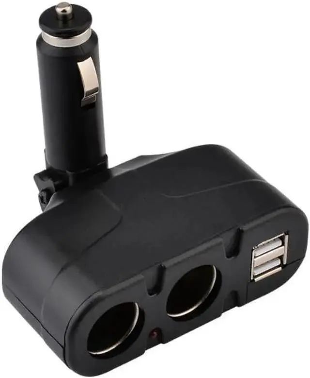 Main image of WISDUM DC 12V 60W Car Cigarette Lighter 2 Way Dual USB Adapter Charger Plug 90 Degree Foldable for Car SUV Off-road Vehicle