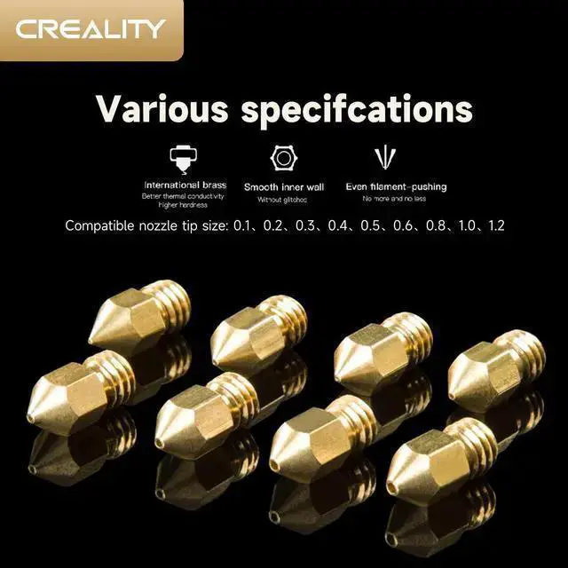 Alt view image 3 of 7 - WISDUM Creality Official Ender 3 0.4mm Nozzles 10 PCS, Brass 3D Printer Nozzles for Ender 3 V2/Ender 3 Pro/Ender 3 Max/Ender 5 Series and Sermoon D1