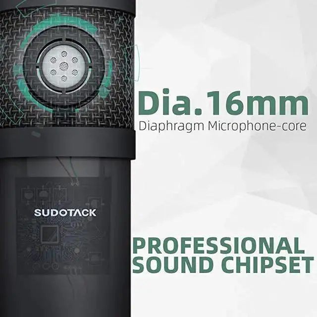 Alt view image 2 of 6 - WISDUM USB Streaming Podcast PC Microphone professional 192KHZ24Bit Studio Cardioid Condenser Mic Kit with sound card Boom Arm Shock Mount Pop Filter for Skype YouTuber Karaoke Gaming Recording