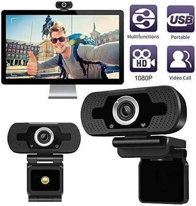 Alt view image 2 of 7 - WISDUM TROPRO Webcam for PC, 1080P Full HD Web Camera with Microphone for Desktop Mac Smart TV, with USB Plug, Compatible for Win10/8/8.1/7/XP Linux for Skype, Streaming, Teleconference, Video Chat