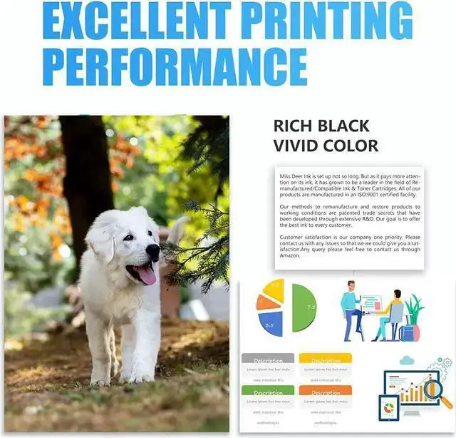 Alt view image 5 of 7 - WISDUM Miss Deer 950XL 951XL Combo Pack Compatible Ink Cartridges Replacement 950 951XL,Work Officejet Pro 8610 8600 8620 8630 8640 8100 8615 251dw 271dw 276dw(2BK,2C,2M,2Y)