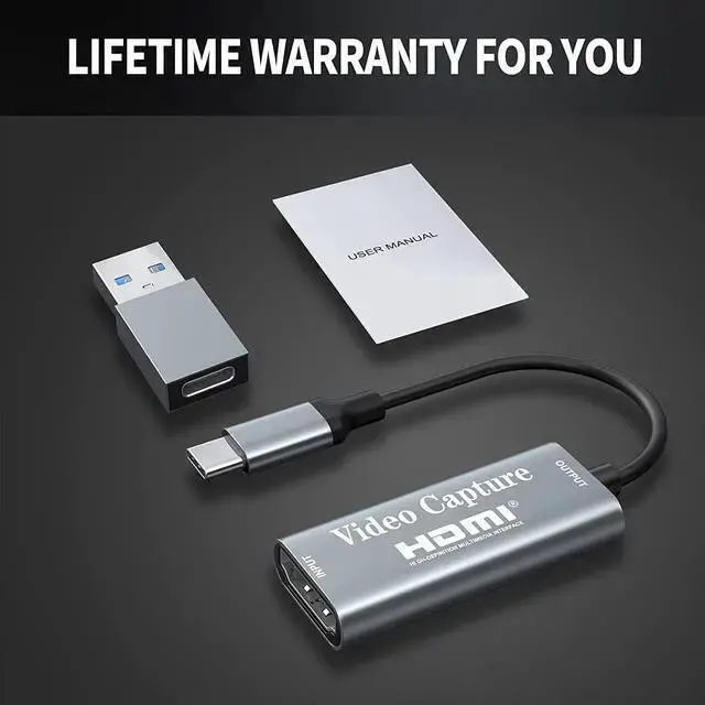 Alt view image 7 of 7 - WISDUM Papeaso Video Capture Card, Video Recording Card Wonderful 4K HDMI to 1080P USB C for Gaming Streaming TV Recorder, for Windows Mac OS System with USB C Adapter to Adjust PS4, Switch, Xbox1