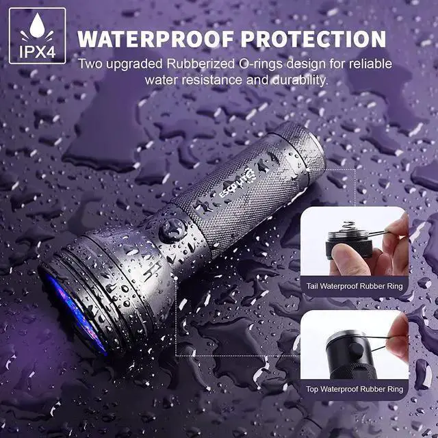 Alt view image 4 of 7 - WISDUM Escolite UV Flashlight Black Light 51 LED 395 nM Ultraviolet Blacklight Detector for Dog Urine Pet Stains and Bed Bug