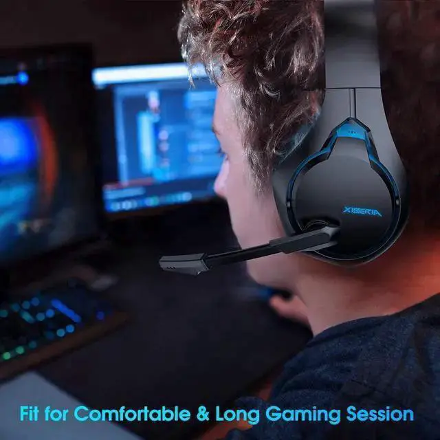 Alt view image 4 of 6 - WISDUM Xiberia V22 Gaming Headset for PC- Deep Bass 3D Surround Sound- USB Headphones with Noise Cancelling Microphone RGB Lights Plug & Play for Laptops Computers