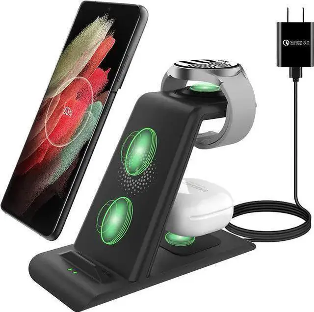 Main image of WISDUM Wireless Charging Station for Wireless Charger Stand Magnet Galaxy Watch 6 40/44/43/47/5 Pro/4/3 Active 2/1 Galaxy S23/S22/S21/S20/S10/e/Note 20/10/9/8/ Galaxy Buds2 Pro/Live Multiple Devices
