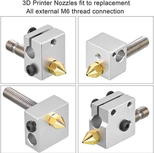 Alt view image 5 of 7 - WISDUM Aokin 8 Pcs 0.6mm MK8 Extruder Nozzles 3D Printer Nozzles for Creality Ender 3/3 Pro/3 V2, Ender 5/5 Pro, CR-10/10S, Makerbot, Anet A8 3D Printer
